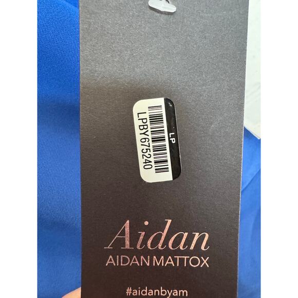 NWT Aidan Mattox Blue Strapless crepe high low illusion gown 2 - Picture 15 of 16